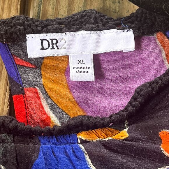 DR2 Tropical Crochet Sleeve Flowy Blouse Top - Tropical Floral - Resortwear - XL - Picture 6 of 6